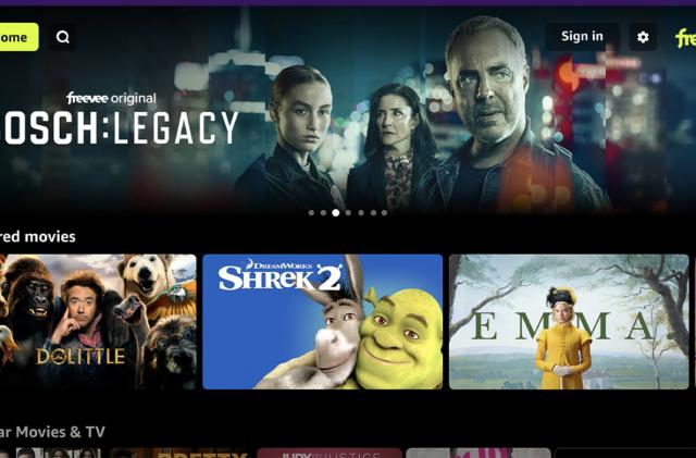 The Amazon Freevee TV app.
