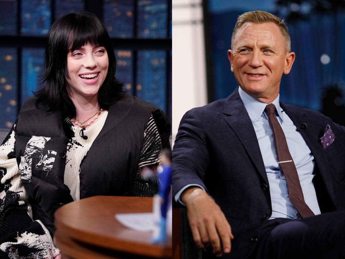 Billie Eilish says Daniel Craig is a 'DILF' and his eyes are so blue it's 'crazy..