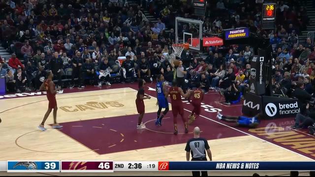 Kevon Harris with an and one vs the Cleveland Cavaliers