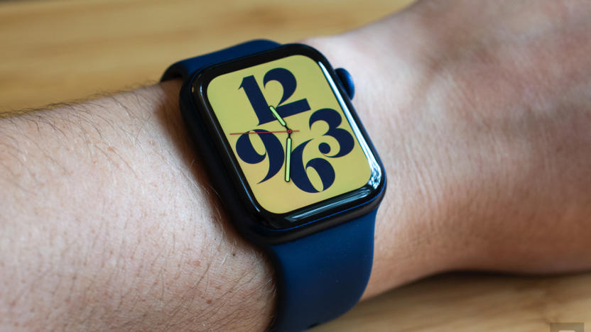 The Apple Watch Series 6 on a person's wrist.