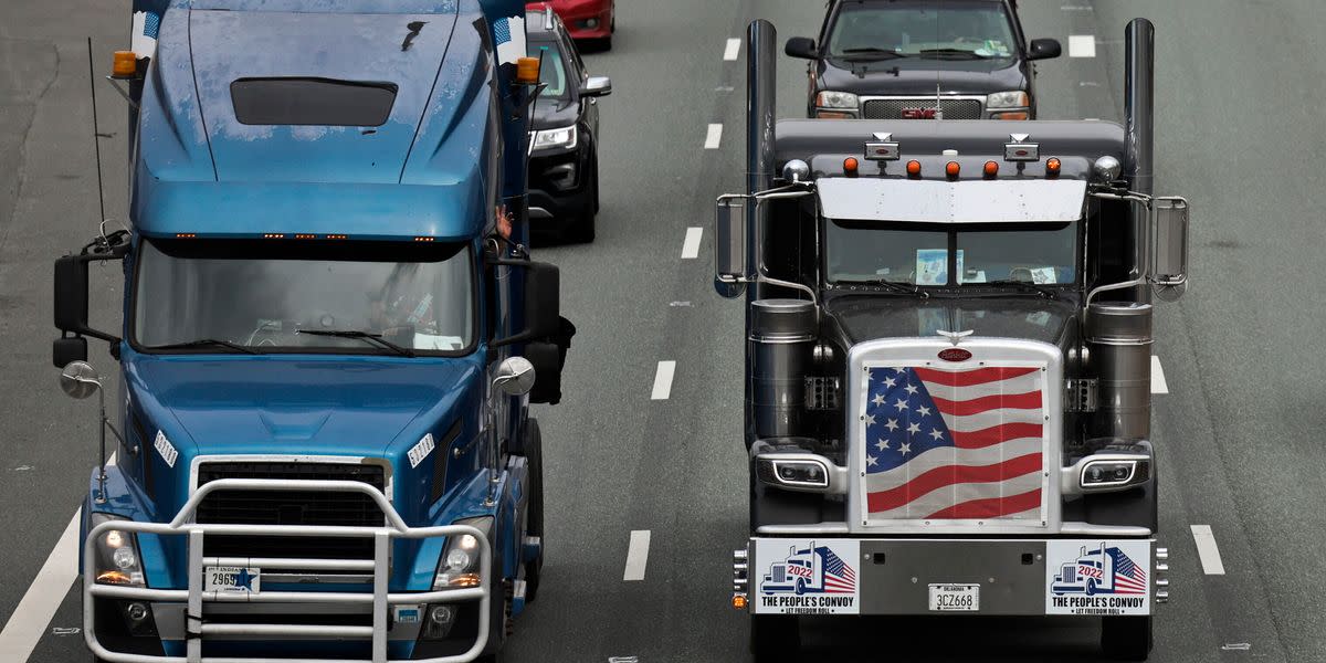 Convoy Trucker Not Pleased That DC Drivers Keep Flipping Him Off