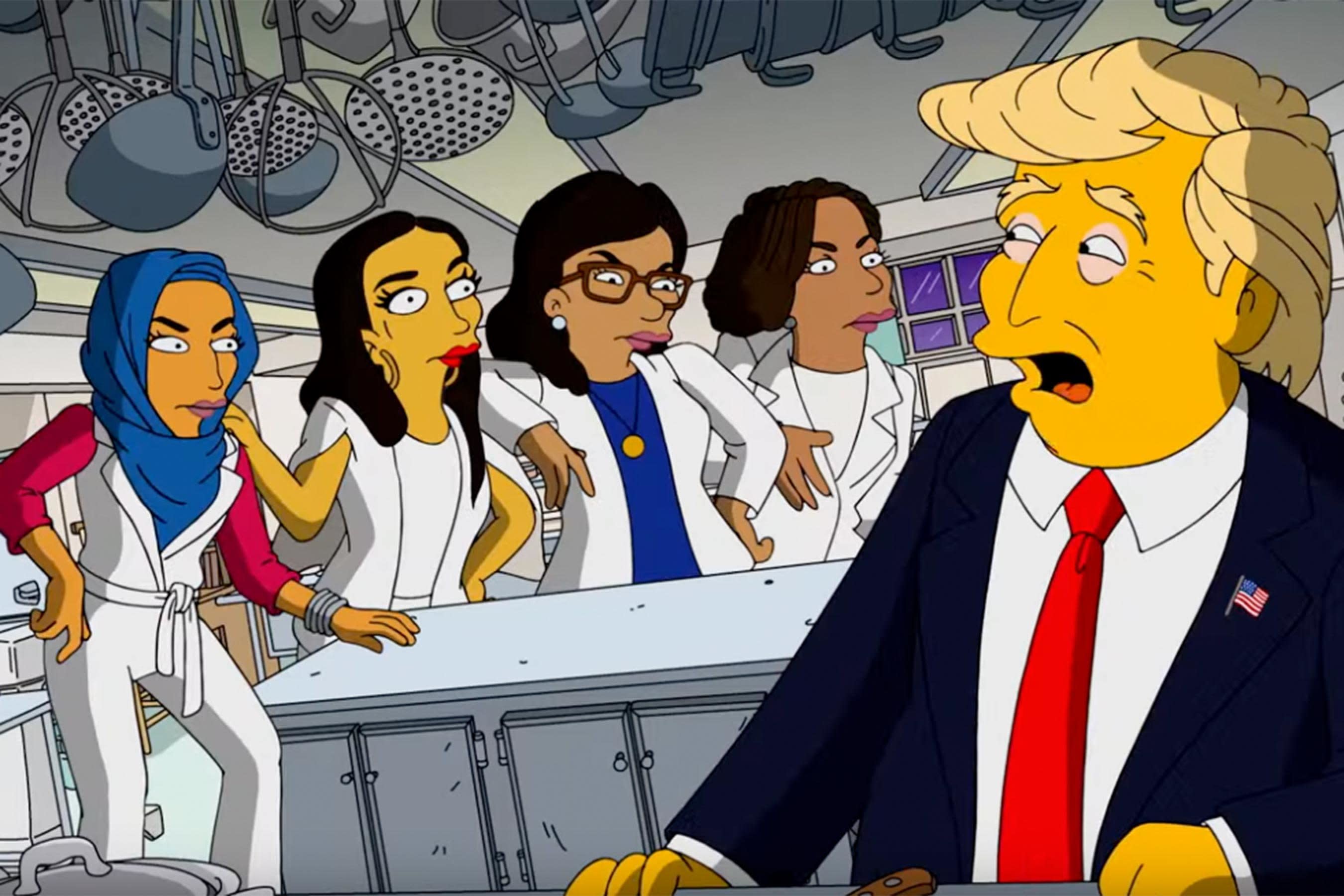 The Simpsons Has Donald Trump Running from 'The Squad' in West Side