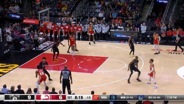 De'Andre Hunter with a 3-pointer vs the Brooklyn Nets