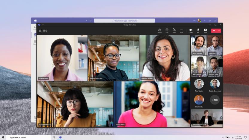 A video conference meeting in Microsoft Teams.