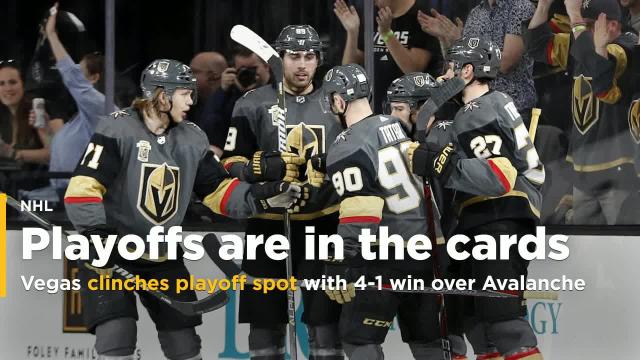 Vegas clinches playoff spot with 4-1 win over Avalanche