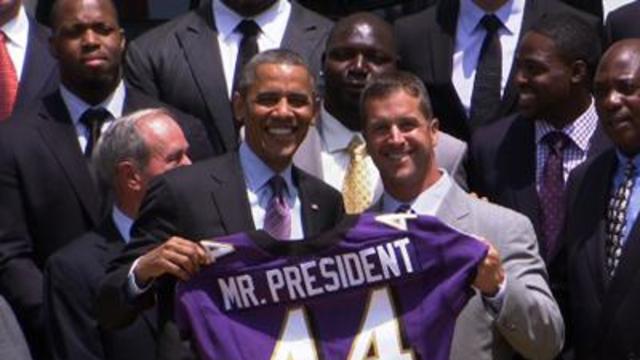 Obama Hosts Super Bowl Winning Ravens