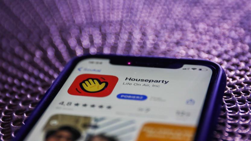 Houseparty app icon is seen displayed on phone screen in this illustration photo taken in Poland on March 23, 2020. (Photo by Jakub Porzycki/NurPhoto via Getty Images)