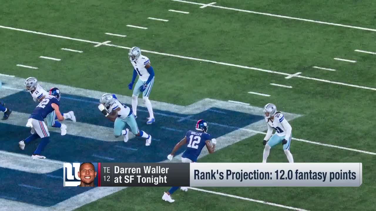 Adam Rank projects Darren Waller's fantasy points ahead of 'TNF