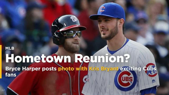 Bryce Harper posts photo with Kris Bryant and Cubs fans are excited