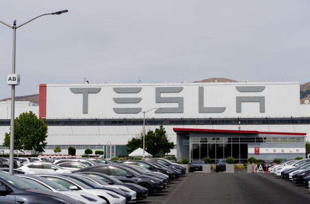 Tesla Motors Center in Fremont, CA, USA - June 11, 2023. Tesla, Inc. is an American multinational automotive and clean energy company.