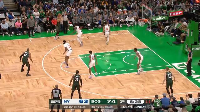 Grant Williams with a 3-pointer vs the New York Knicks