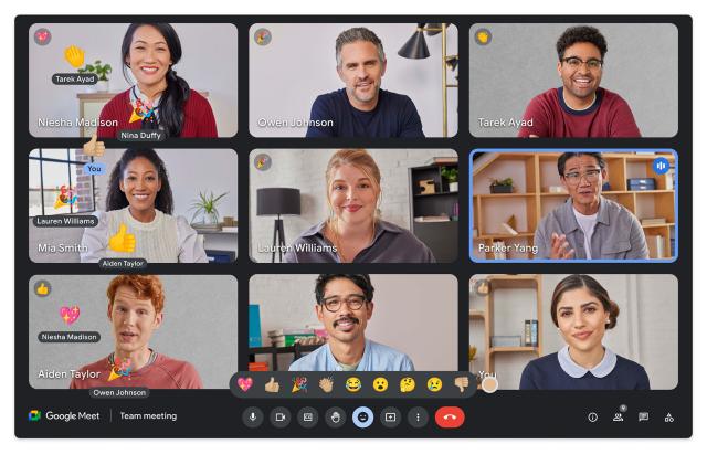 Google Meet introduces in-meeting reactions, 360 degree backgrounds and more
