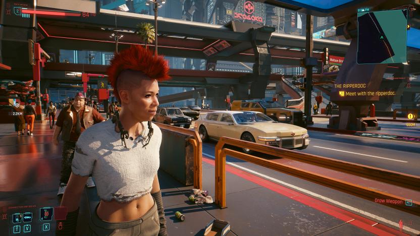 Street scene in 'Cyberpunk 2077'