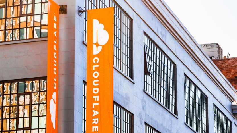 Nov 2, 2019 San Francisco / CA / USA -  Exterior view of Cloudflare headquarters; Cloudflare, Inc. is an Ameircan web infrastructure and website security company