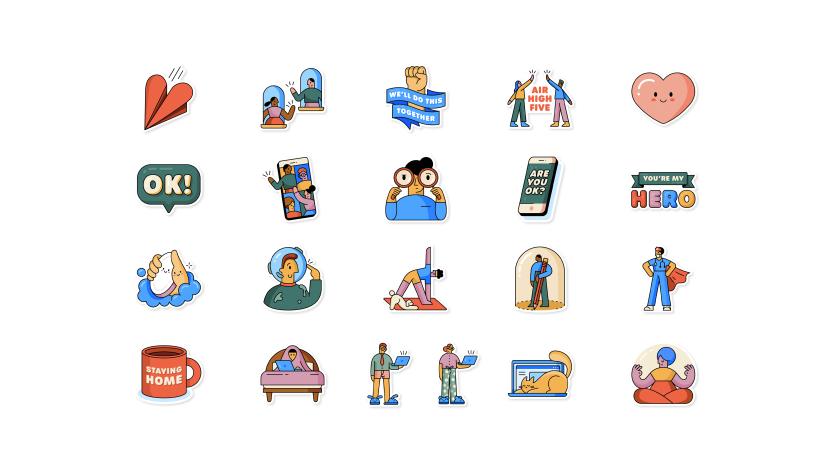 WhatsApp's new stickers to encourage social distancing,