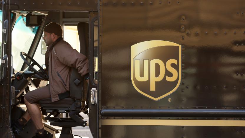 SAN FRANCISCO, CALIFORNIA - JANUARY 31: A United Parcel Service (UPS) driver sits in his delivery truck on January 31, 2023 in San Francisco, California. UPS reported fourth quarter earnings with full year guidance that fell short of analysts' expectations of $99.9 billion compared with projected income between $97 billion and $99.4 billion. (Photo by Justin Sullivan/Getty Images)