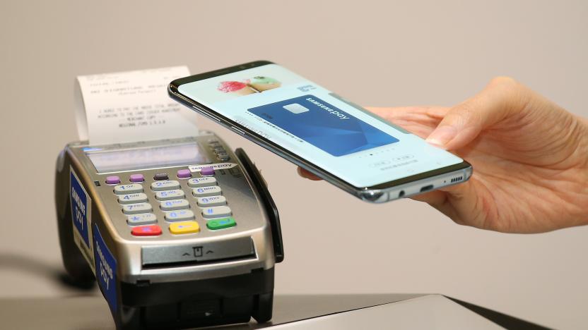 Launch of Samsung Pay in Hong Kong at Hong Kong Convention and Exhibition Centre in Wan Chai. 26APR17 SCMP / David Wong (Photo by David Wong/South China Morning Post via Getty Images)