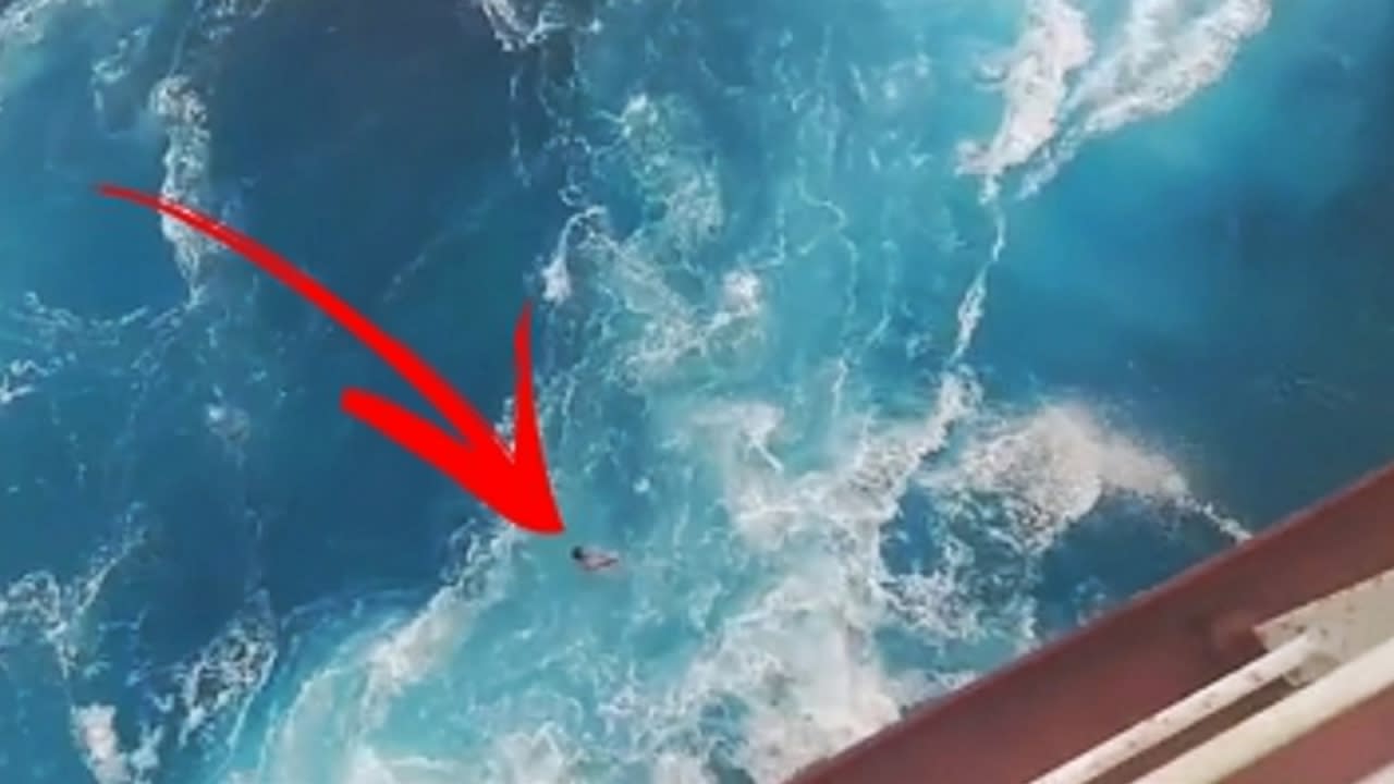 Lucky fisherman floating in sea miraculously rescued by passing ship