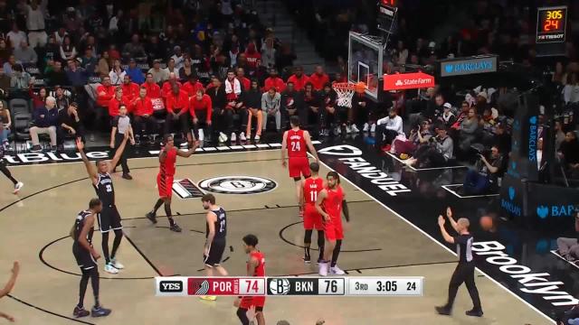 Joe Harris with an and one vs the Portland Trail Blazers