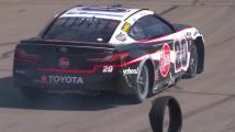 Bell slaps wall after blown tire in Iowa practice