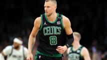 How Kristaps Porzingis looked at Celtics shootaround in Dallas ahead of Game 3