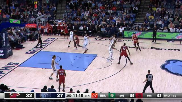 Tyler Herro with a deep 3 vs the Memphis Grizzlies