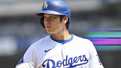 Getty Images - LOS ANGELES, CALIFORNIA - APRIL 20: Shohei Ohtani #17 of the Los Angeles Dodgers reaches third base against New York Metsat Dodger Stadium on April 20, 2024 in Los Angeles, California. (Photo by John McCoy/Getty Images)
