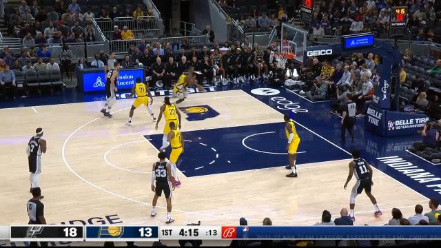 Keldon Johnson with a 2-pointer vs the Indiana Pacers