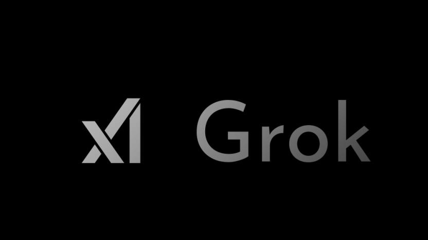 xAI's logo with the Grok branding against a black background