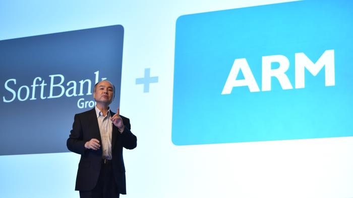 (FILES) This file picture taken on July 28, 2016 shows SoftBank Group Representative Masayoshi Son speaking at a press conference to announce the company's financial results in Tokyo. - Japan's SoftBank Group said on September 14 it is selling British chip designer Arm to US chip company NVIDIA for up to 40 billion USD, potentially creating a new giant in the industry. (Photo by Kazuhiro NOGI / AFP) / XGTY (Photo by KAZUHIRO NOGI/AFP via Getty Images)