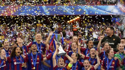 Yahoo Sports - Barcelona won the UEFA Women's Champions League by beating Lyon 2-0 in Saturday's final. It's their third title in four