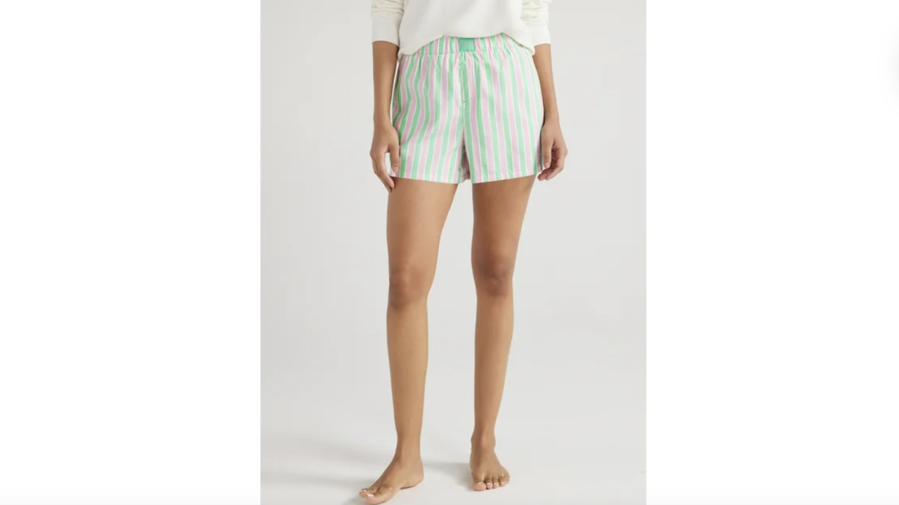 Bring It Back Green Striped Shorts