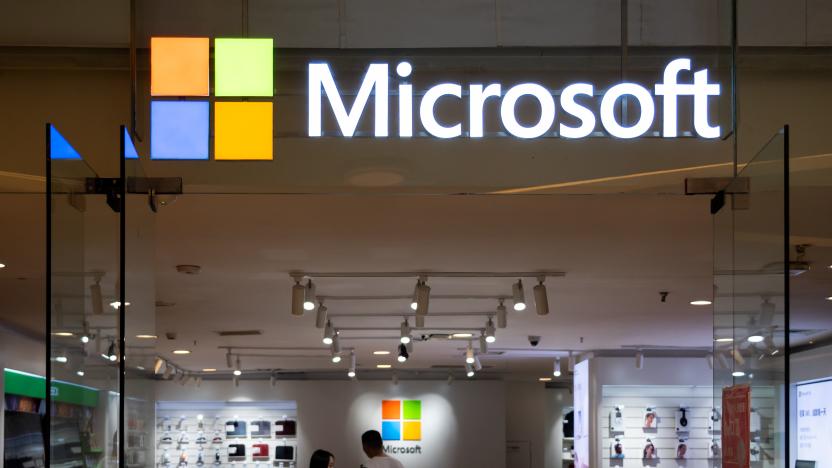 CHONGQING, CHINA - 2020/08/29: American multinational technology company, Microsoft store and logo seen in Chongqing. (Photo by Alex Tai/SOPA Images/LightRocket via Getty Images)