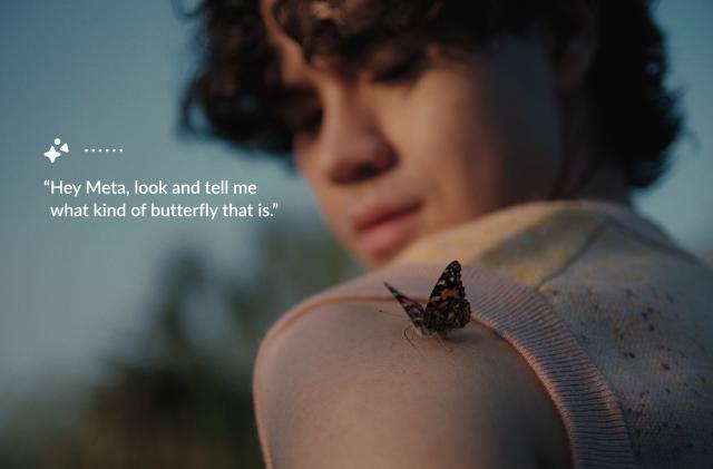 A butterfly on a shoulder.