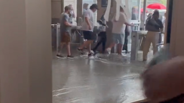 Yankee Stadium floods after torrential rains hit New York City