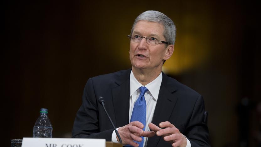 UNITED STATES - MAY 21:  Tim Cook, CEO of Apple, testifies during a Senate Homeland Security and Governmental Affairs Subcommittee on Investigations in Dirksen Building titled "Offshore Profit Shifting and the U.S. Tax Code - Part 2." Cook and other Apple officials were on hand to explain the company's filings after the subcommittee accused Apple of tax avoidance. (Photo By Tom Williams/CQ Roll Call)