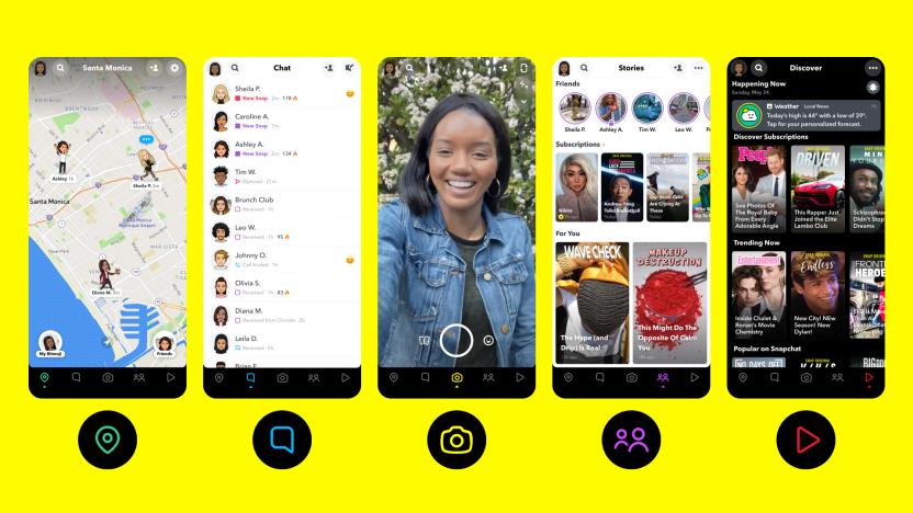 Snapchat's new "action bar."