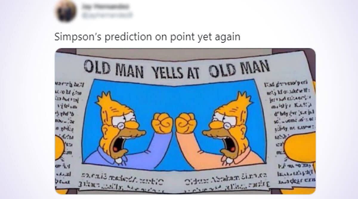 The Simpsons Prediction About Us Presidential Debate Is Not What It Looks Like Know Truth About Old Man Yells At Old Man Viral Image And Tweets