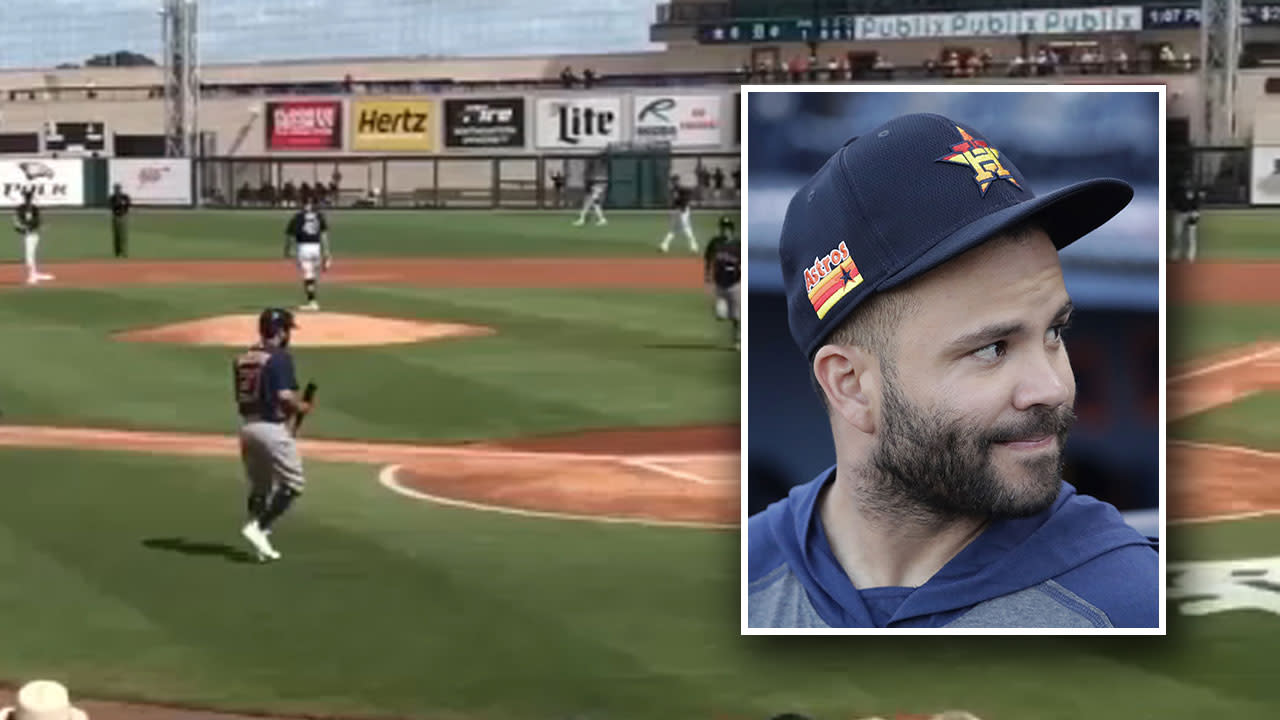 Houston Astros' Jose Altuve booed, hit by pitch during spring training  debut - ABC7 Los Angeles