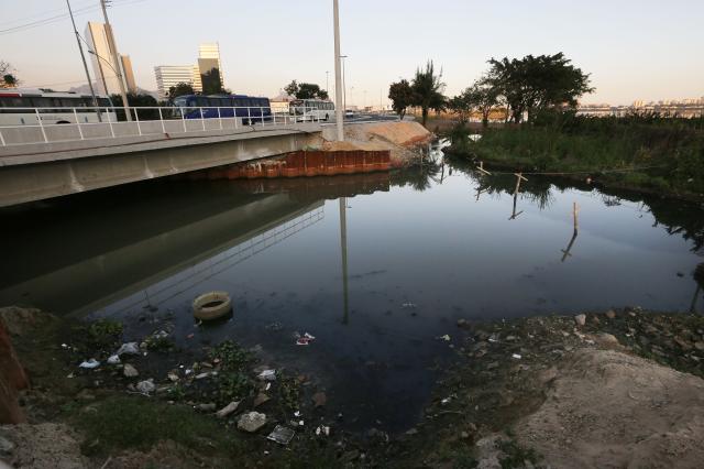 A polluted canal stands next to the Olympic Park. (Getty Images)