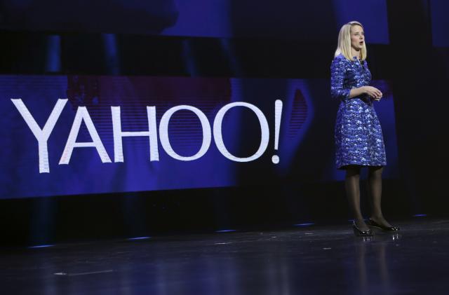 Yahoo CEO Marissa Mayer delivers her keynote address at the annual Consumer Electronics Show (CES) in Las Vegas, Nevada January 7, 2014. REUTERS/Robert Galbraith  (UNITED STATES - Tags: BUSINESS SCIENCE TECHNOLOGY ENTERTAINMENT)