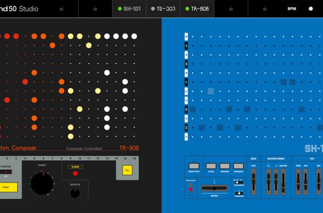 SH-101 synth in Roland Studio 50 app