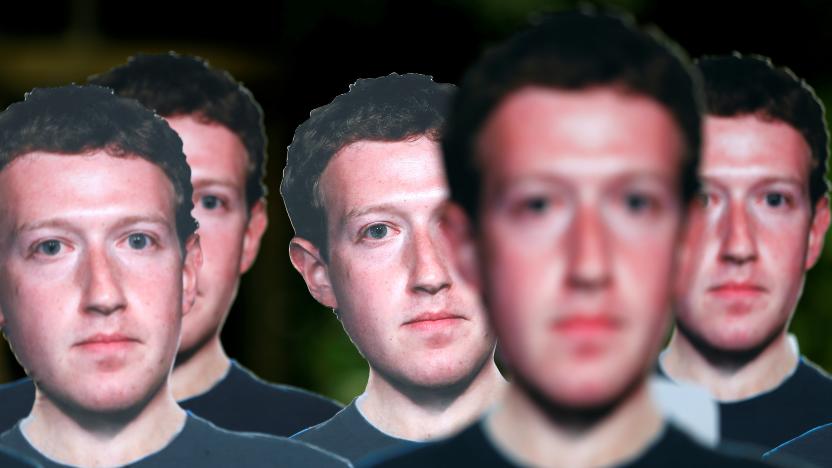 Cardboard cutouts depicting Facebook CEO Mark Zuckerberg are pictured during a demonstration ahead of a meeting between Zuckerberg and leaders of the European Parliament in Brussels, Belgium May 22, 2018. REUTERS/Francois Lenoir     TPX IMAGES OF THE DAY