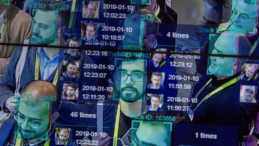 A live demonstration uses artificial intelligence and facial recognition in dense crowd spatial-temporal technology at the Horizon Robotics exhibit at the Las Vegas Convention Center during CES 2019 in Las Vegas on January 10, 2019. (Photo by DAVID MCNEW / AFP)        (Photo credit should read DAVID MCNEW/AFP/Getty Images)