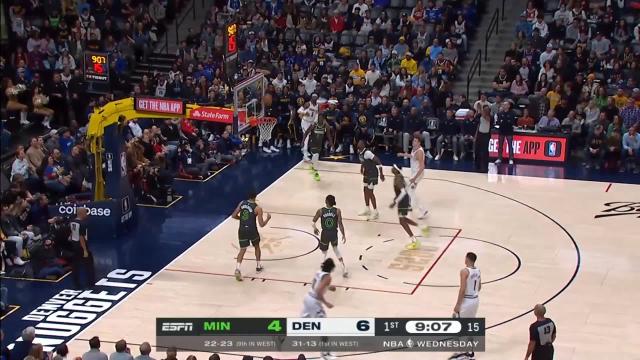 Kentavious Caldwell-Pope with a 3-pointer vs the Minnesota Timberwolves