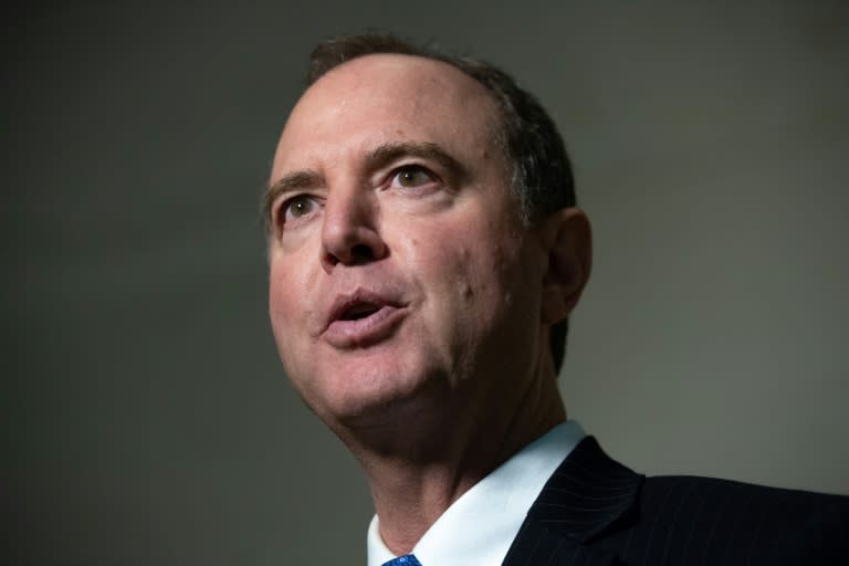 Democratic Representative Adam Schiff, the chairman of the House Permanent Select Committee on Intelligence, speaks to the media on Capitol Hill in Washington on October 17, 2019 (AFP Photo/SAUL LOEB)