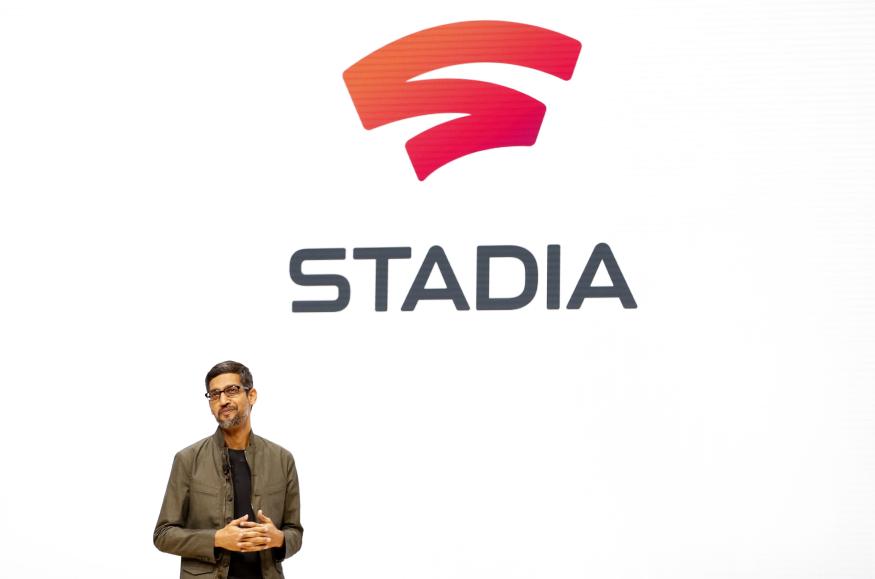 Google CEO Sundar Pichai speaks during a Google keynote address announcing a new video gaming streaming service named Stadia that attempts to capitalize on the company's cloud technology and global network of data centers, at the Gaming Developers Conference in San Francisco, California, U.S., March 19, 2019. REUTERS/Stephen Lam