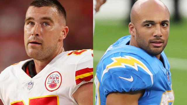 Travis Kelce and Austin Ekeler on the 2021 AFC West