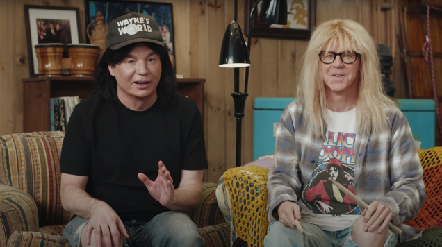 Wayne’s World is back and exactly the same, except everyone is older and it’s a Super Bowl ad