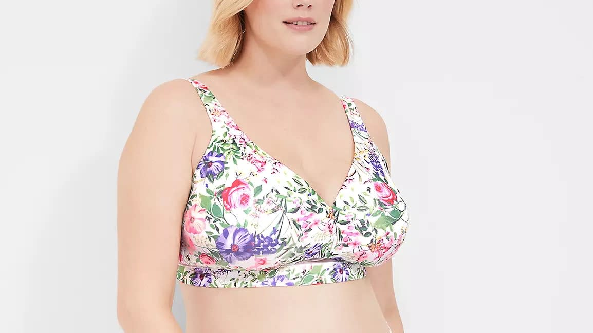 Cacique Lane Bryant Wire Free Wireless Gray Bra